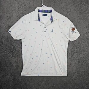 William Murray Golf Polo Shirt Mens Medium White Tito's Handmade Vodka Print